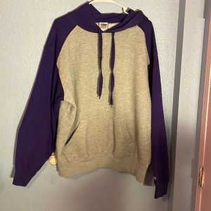Men’s large purple and grey color block “Badger Sport” hoodie worn twice
